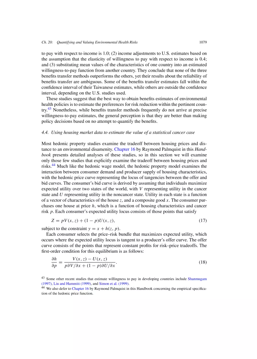 Using housing market data to estimate the value of a statistical cancer case