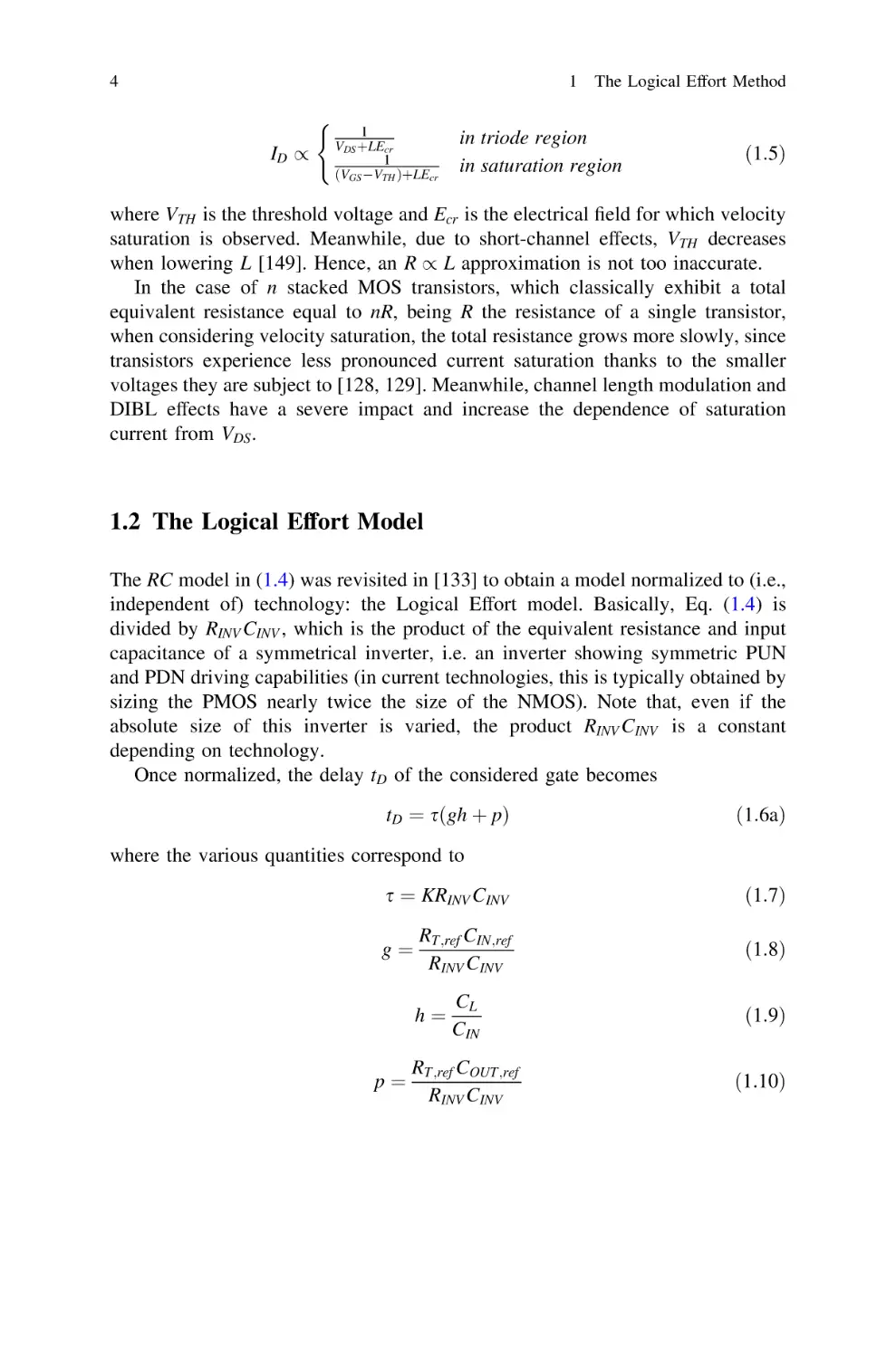 1.2The Logical Effort Model