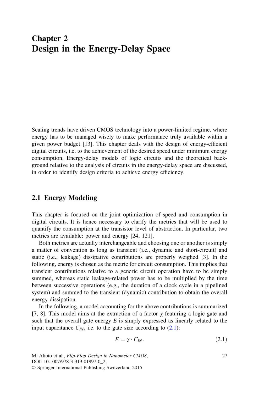 2 Design in the Energy-Delay Space
2.1Energy Modeling