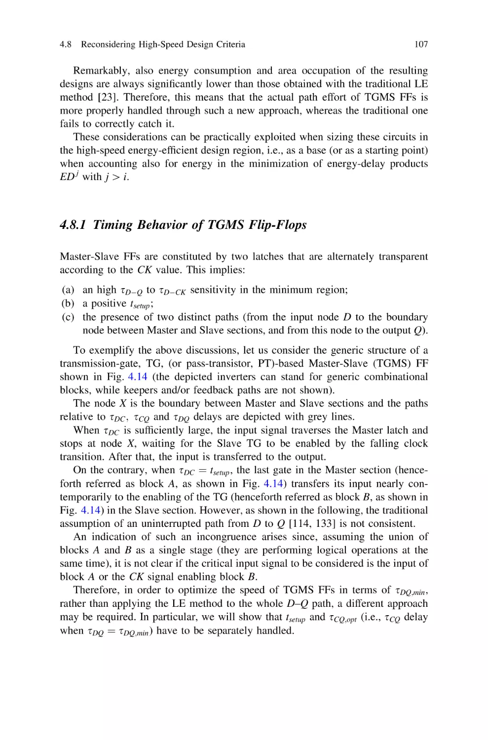 4.8.1 Timing Behavior of TGMS Flip-Flops