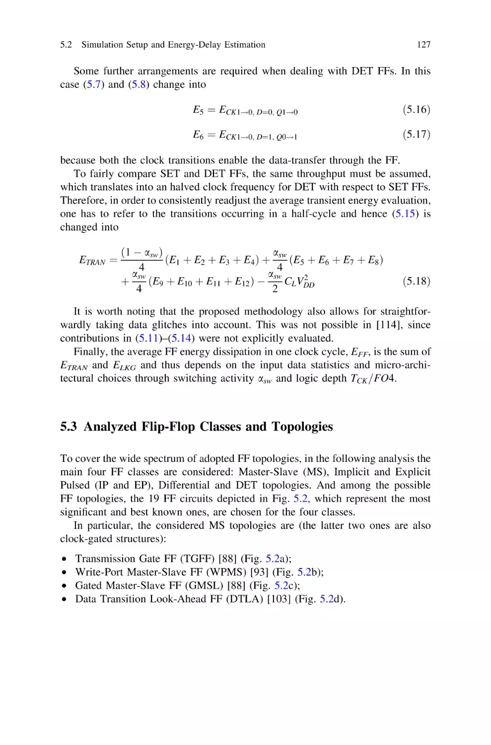 5.3…Analyzed Flip-Flop Classes and Topologies