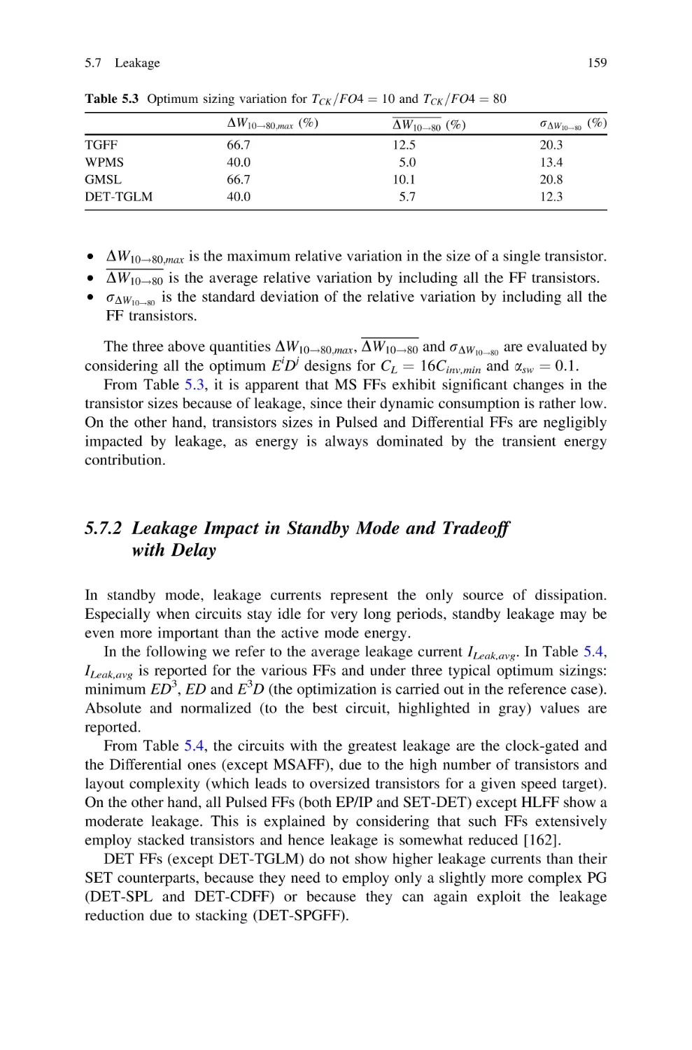 5.7.2 Leakage Impact in Standby Mode and Tradeoff with Delay