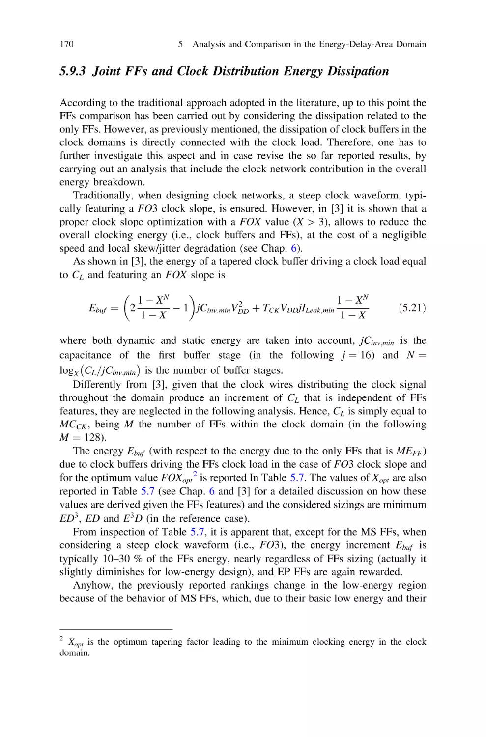 5.9.3 Joint FFs and Clock Distribution Energy Dissipation