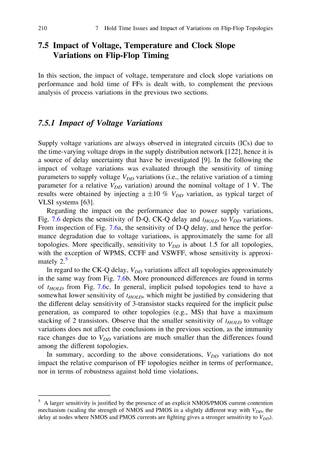 7.5…Impact of Voltage, Temperature and Clock Slope Variations on Flip-Flop Timing
7.5.1 Impact of Voltage Variations