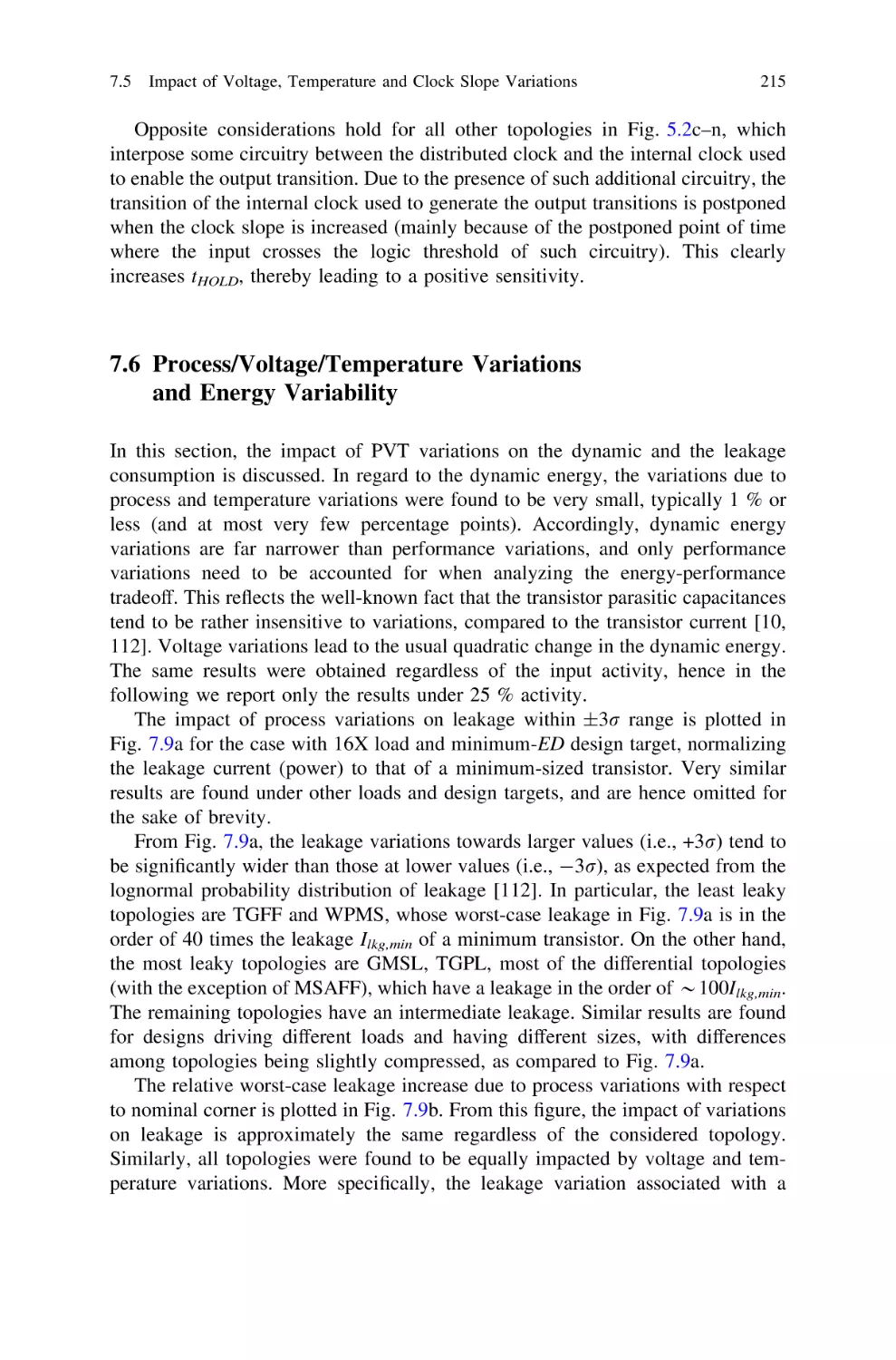 7.6…Process/Voltage/Temperature Variations and Energy Variability