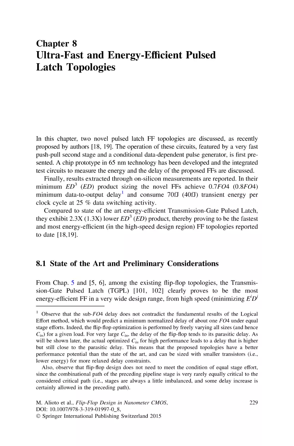 8 Ultra-Fast and Energy-Efficient Pulsed Latch Topologies
8.1…State of the Art and Preliminary Considerations