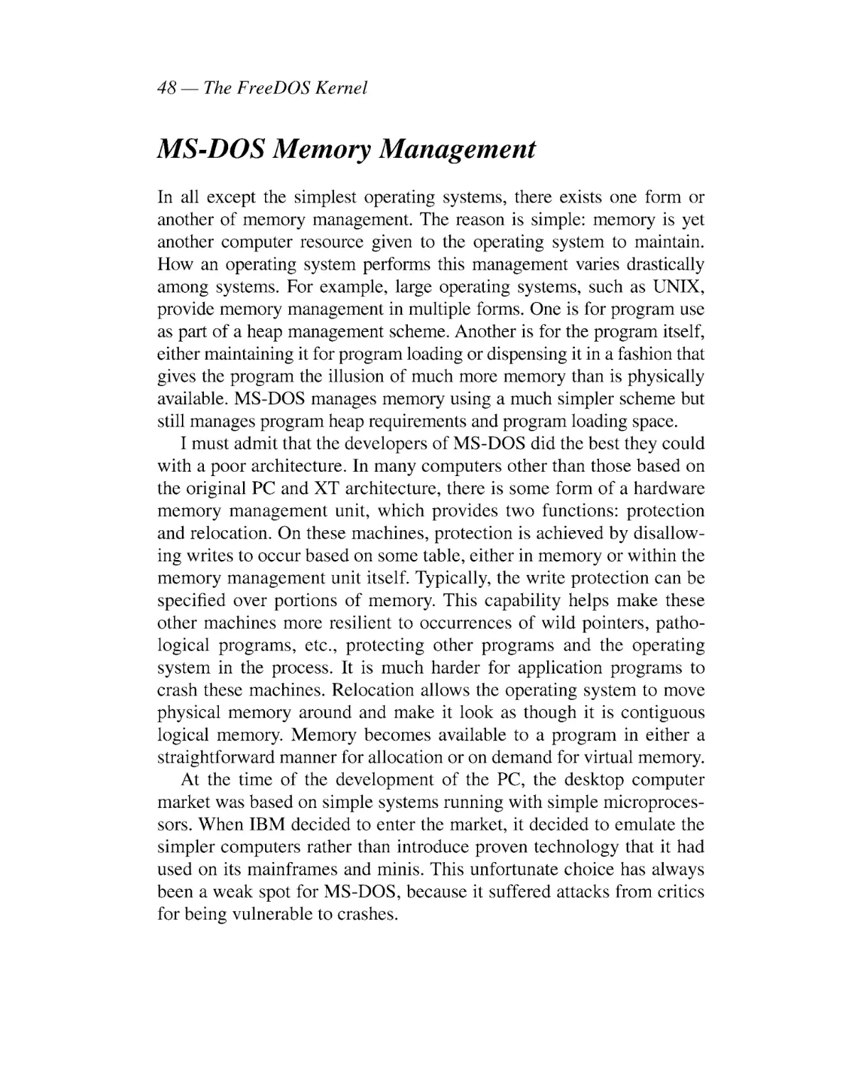 MS-DOS Memory Management