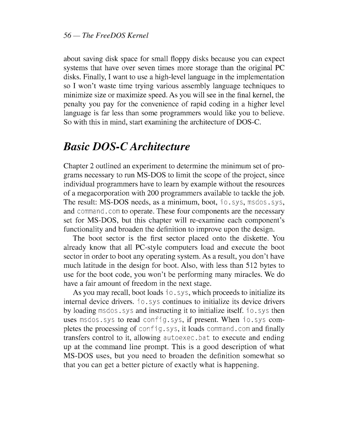 Basic DOS-C Architecture