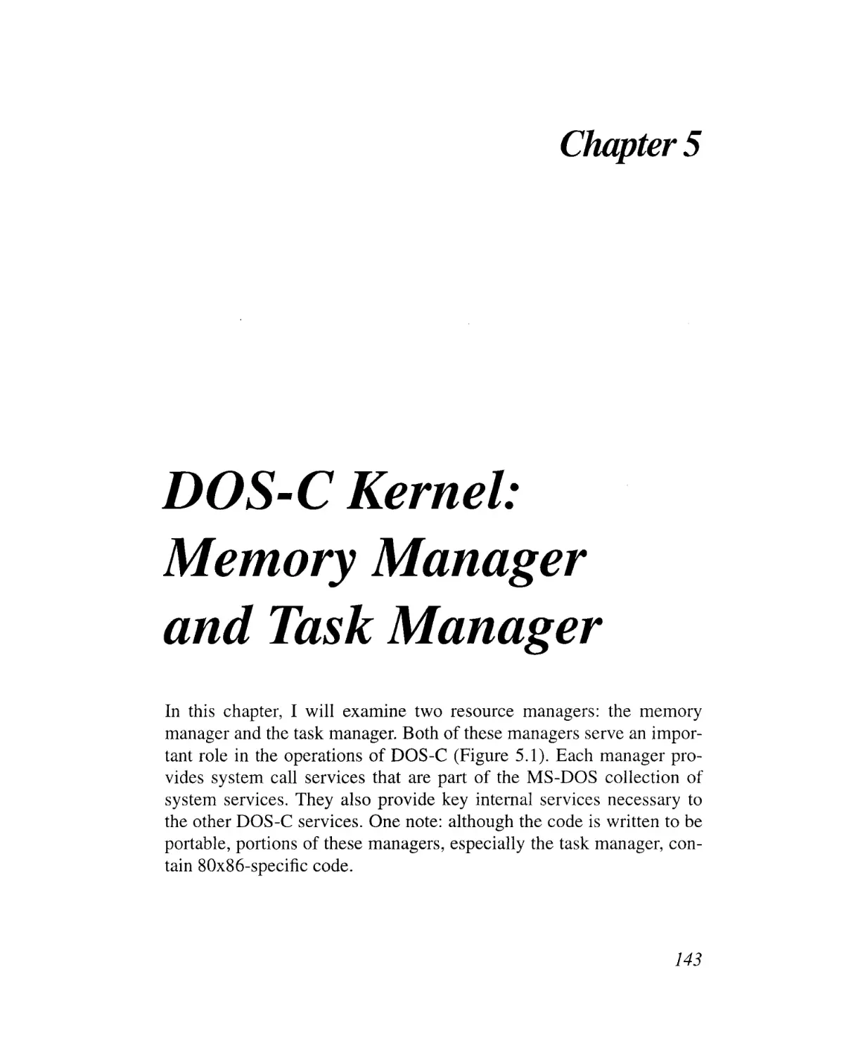 Chapter 5 DOS-C Kernel
