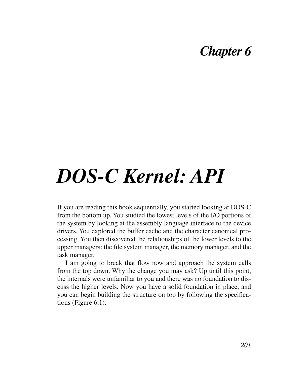 Chapter 6 DOS-C Kernel