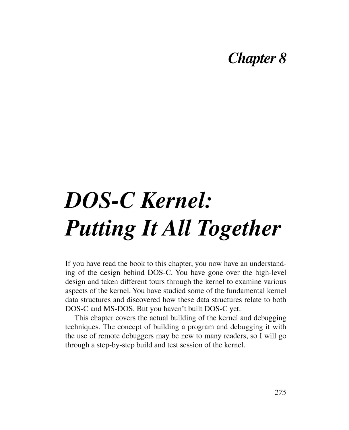 Chapter 8 DOS-C Kernel-Putting It All Together