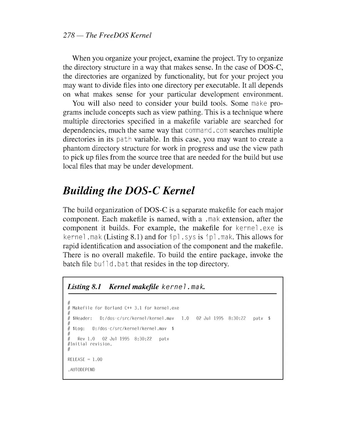 Building the DOS-C Kernel