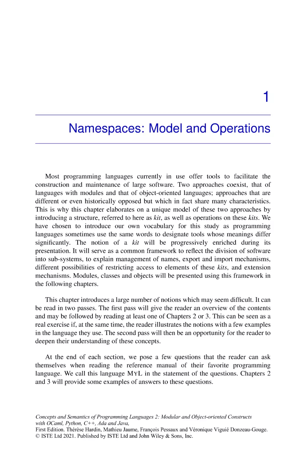 Chapter 1. Namespaces