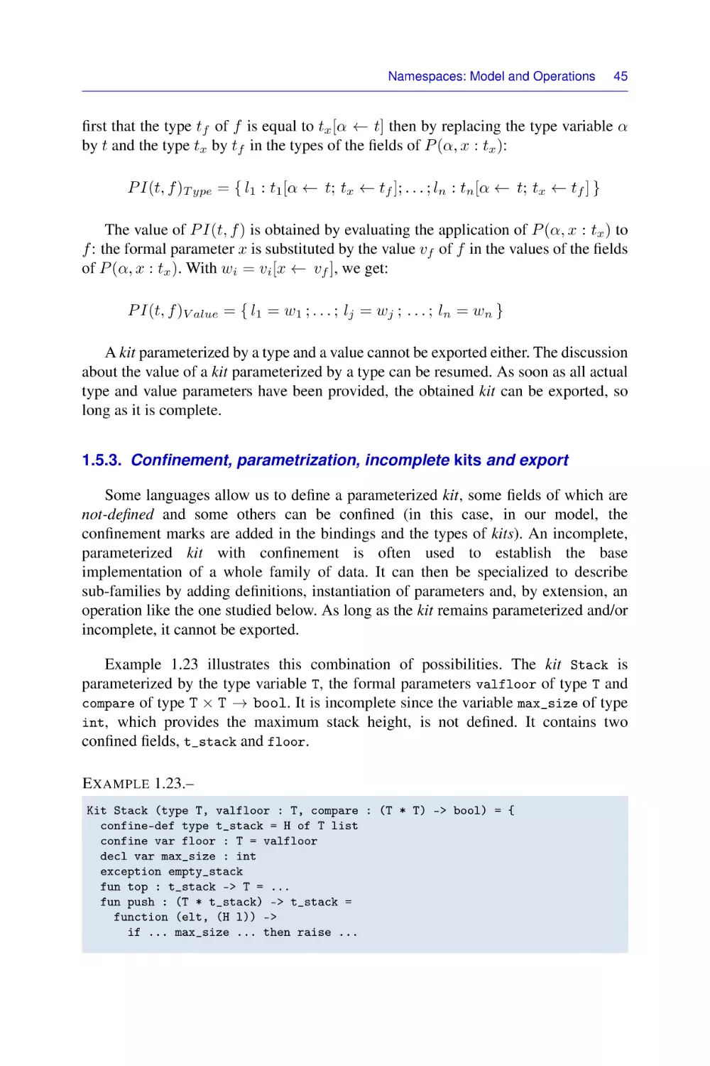 1.5.3. Confinement, parametrization, incomplete kits and export