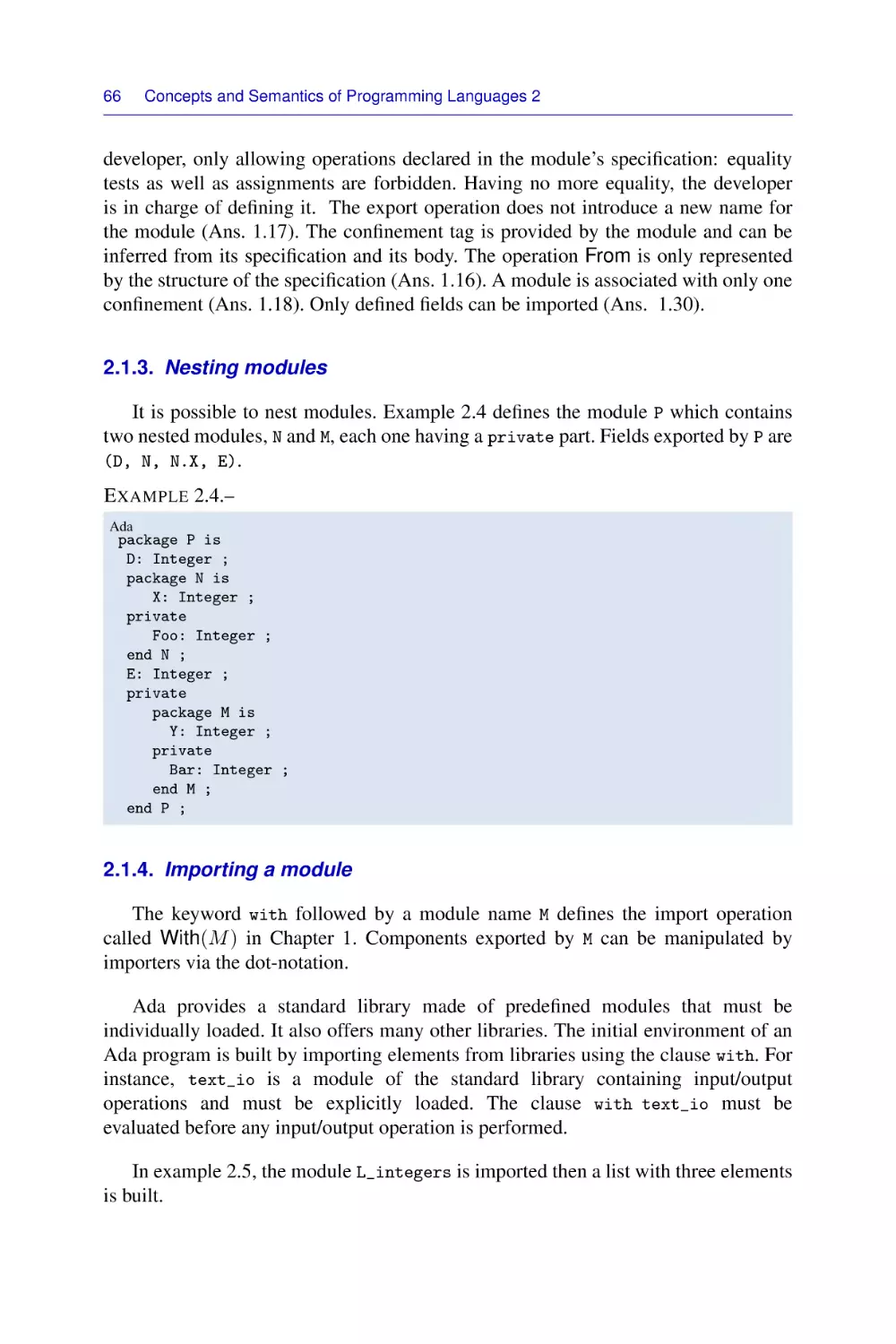 2.1.3. Nesting modules
2.1.4. Importing a module