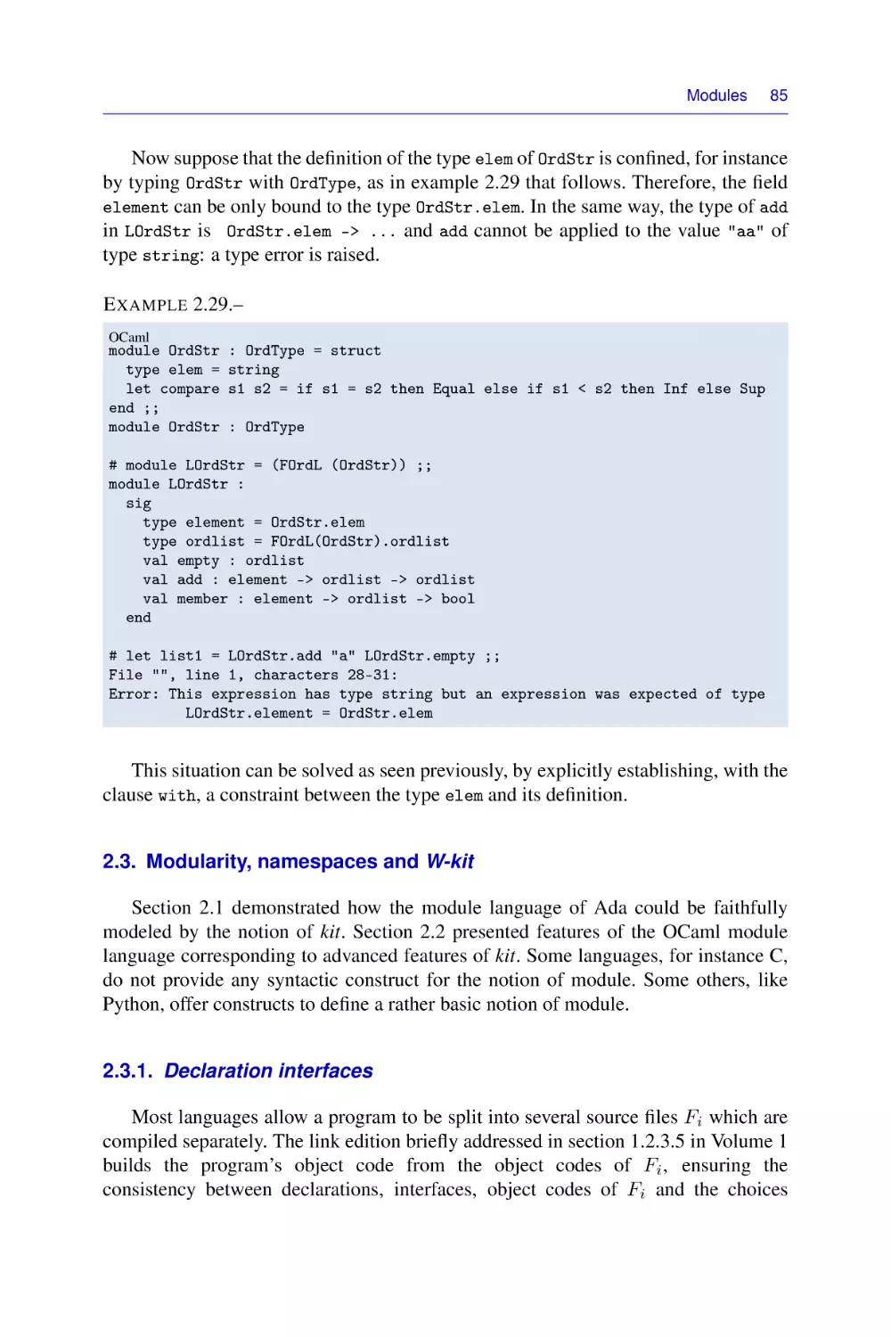 2.3. Modularity, namespaces and W-kit
2.3.1. Declaration interfaces