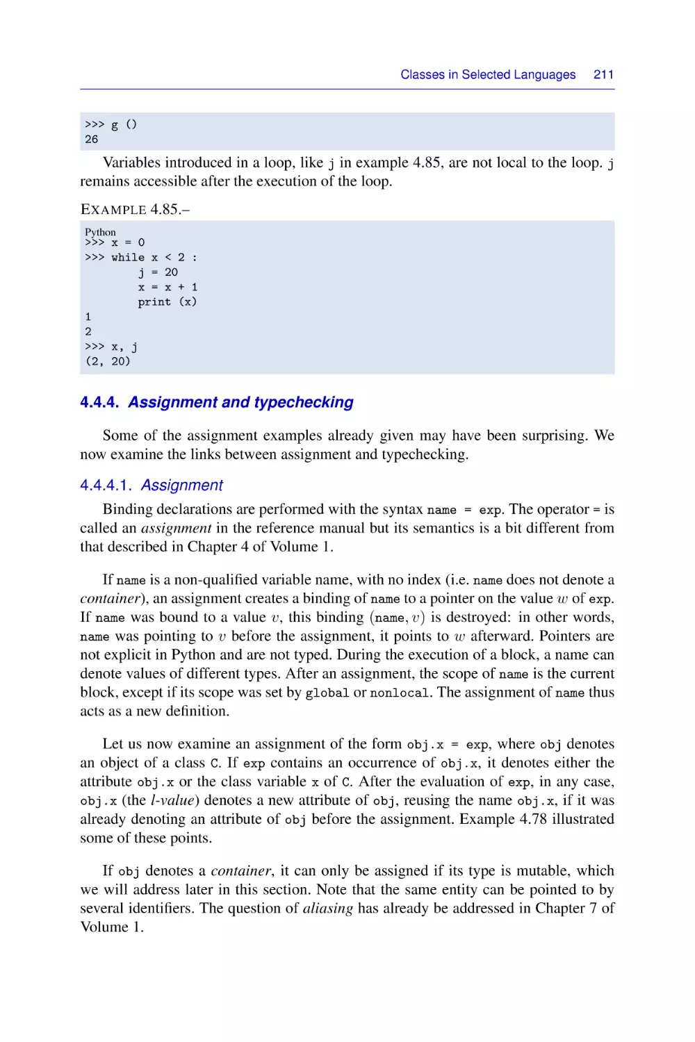 4.4.4. Assignment and typechecking