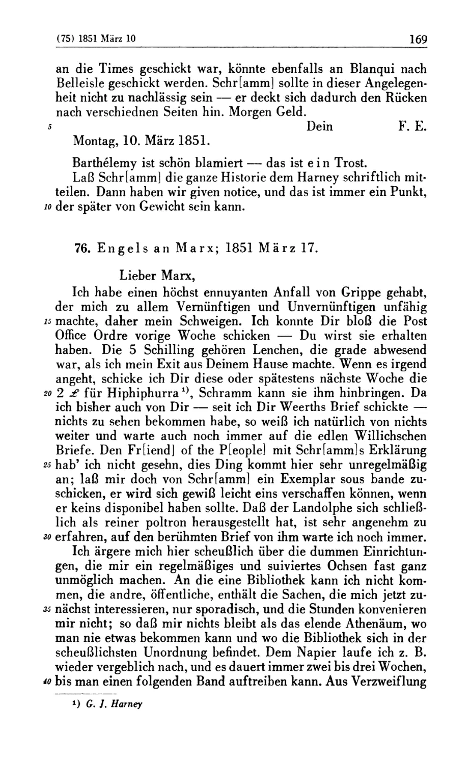 76. Engels an Marx; 1851 März 17