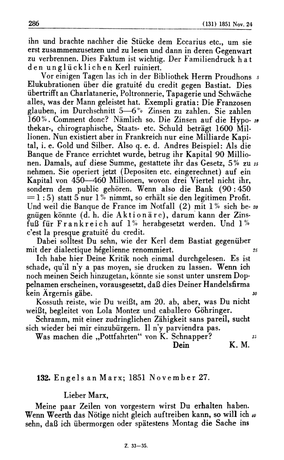 132. Engels an Marx; 1851 November 27
