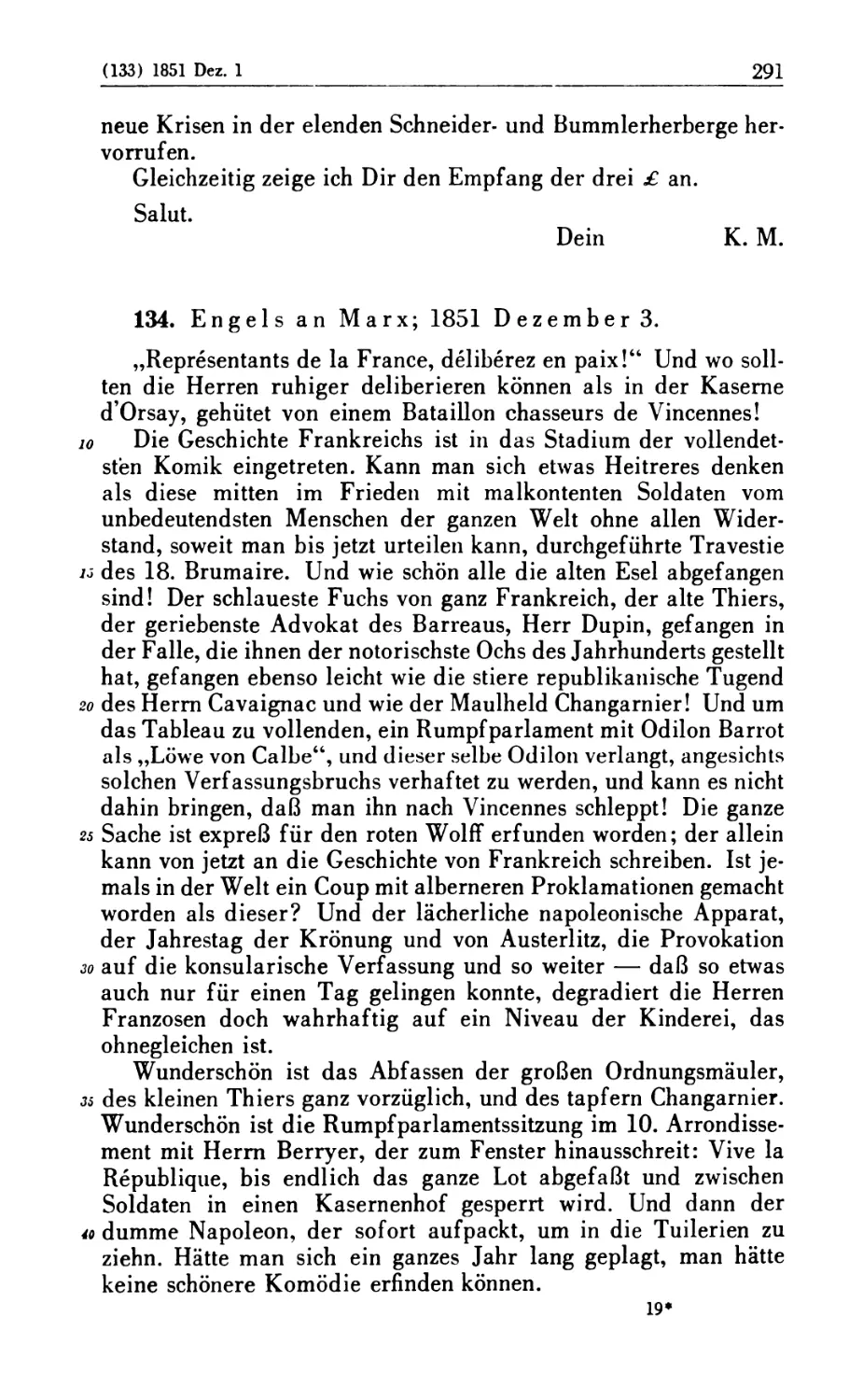 134. Engels an Marx; 1851 Dezember 3