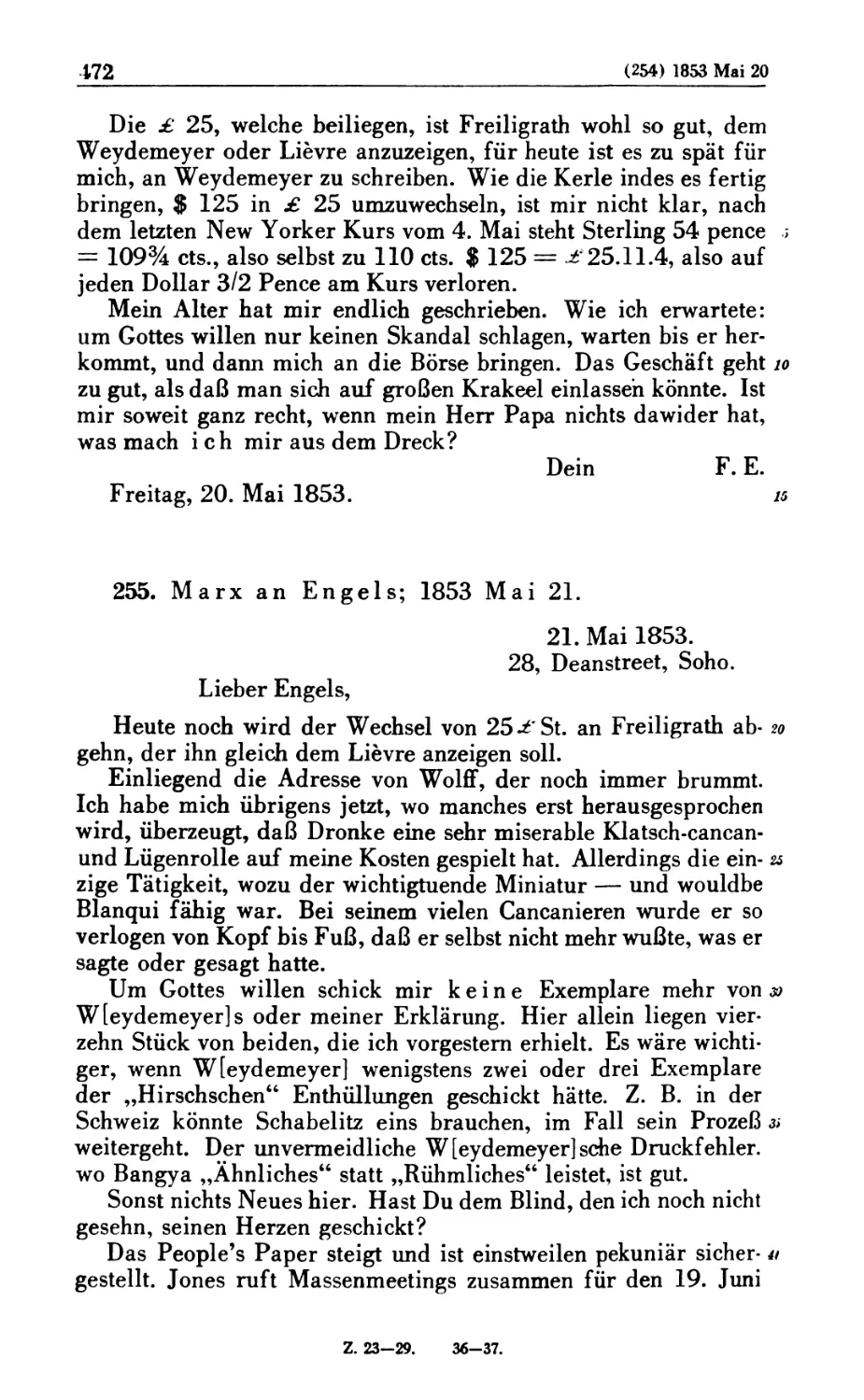 255. Marx an Engels; 1853 Mai 21