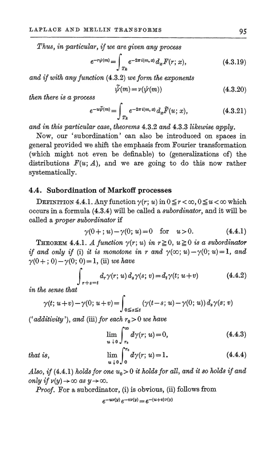 4.4. Subordination of Markoff processes
