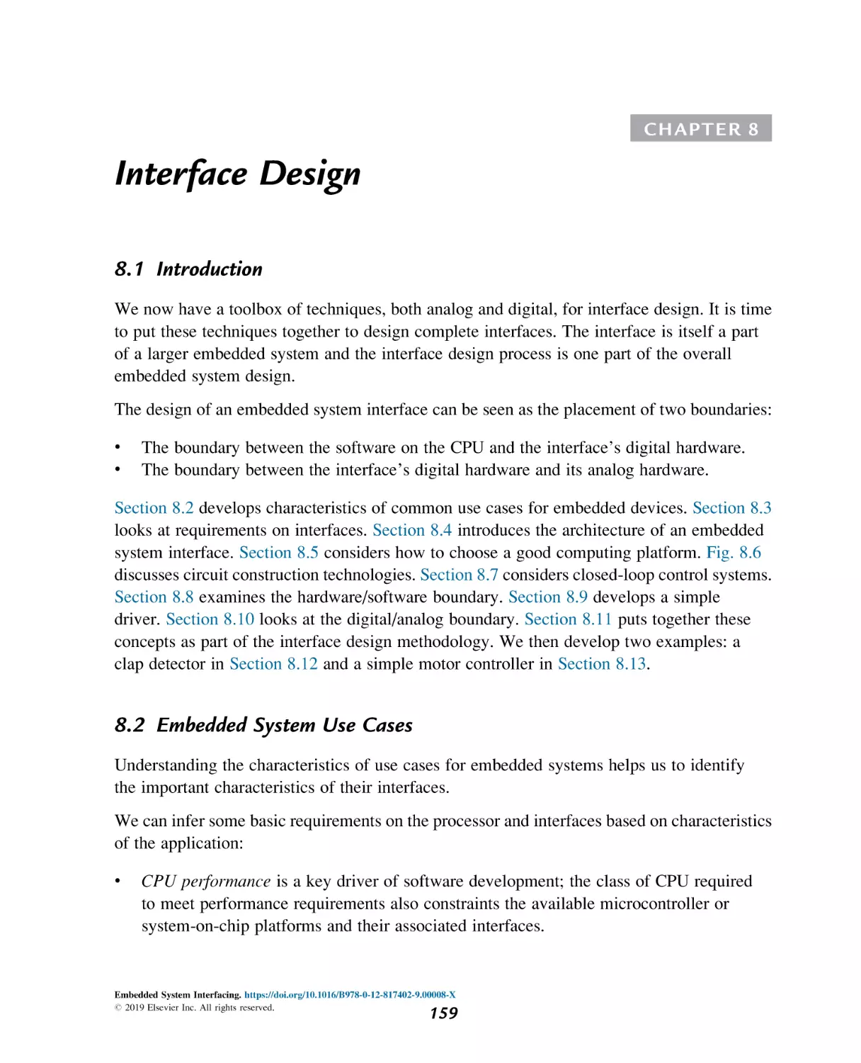 8
Interface Design
Introduction
Embedded System Use Cases