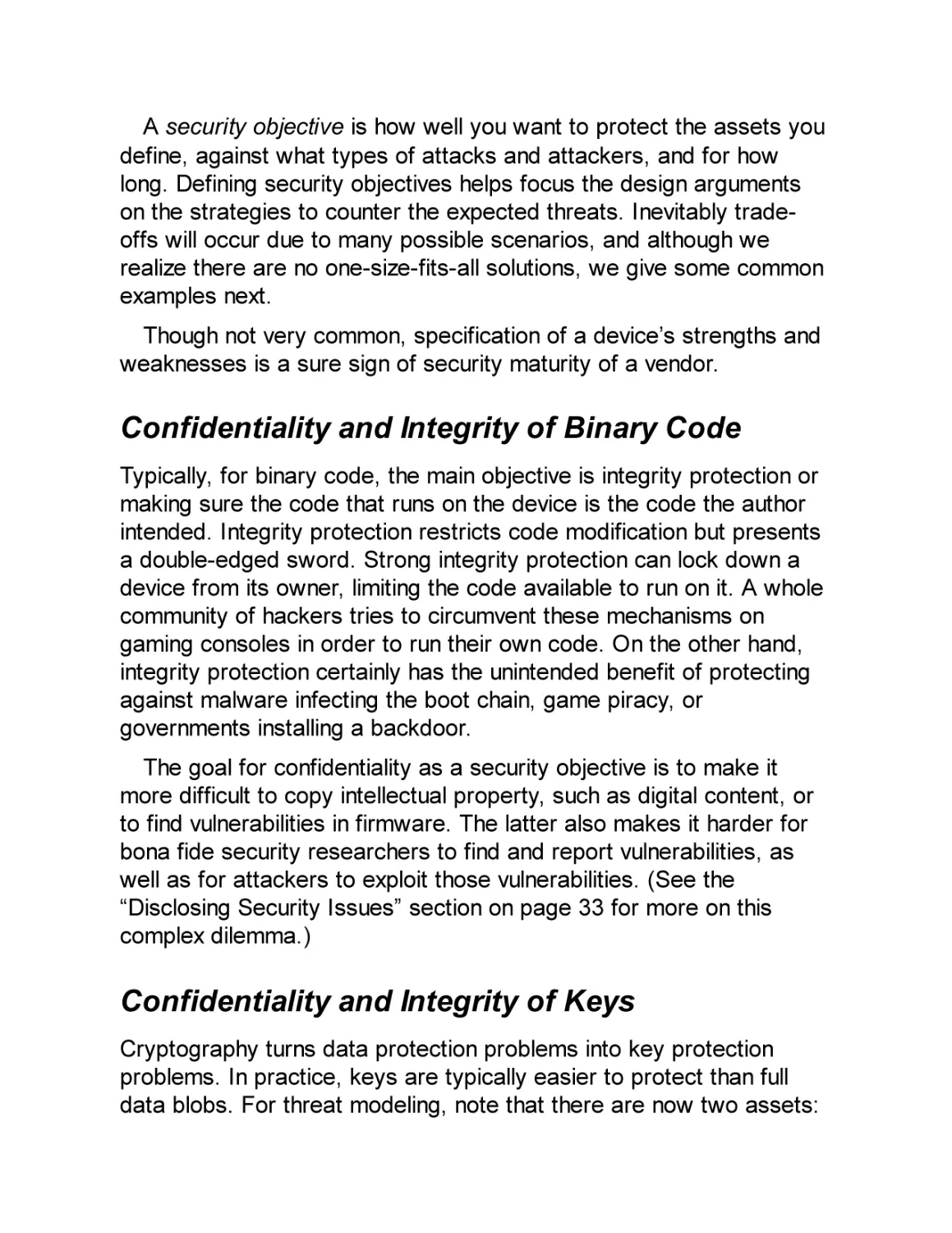 Confidentiality and Integrity of Binary Code
Confidentiality and Integrity of Keys