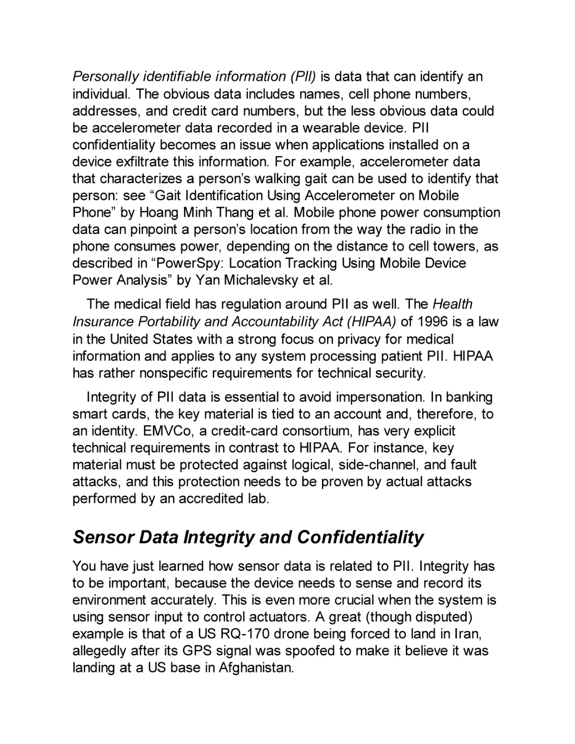 Sensor Data Integrity and Confidentiality