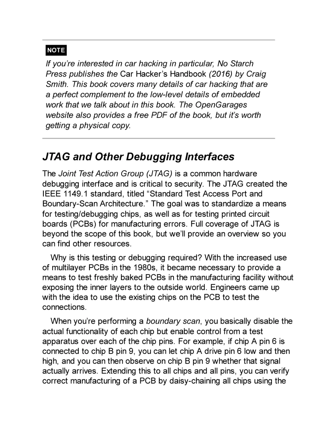 JTAG and Other Debugging Interfaces