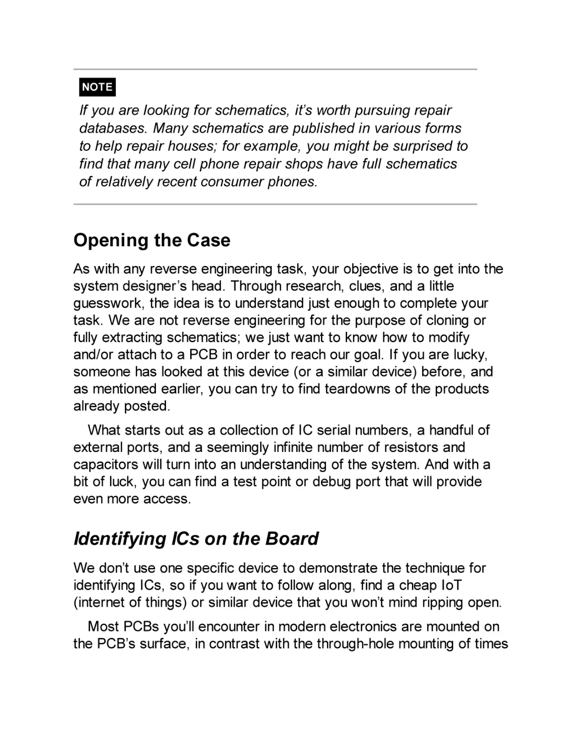 Opening the Case
Identifying ICs on the Board