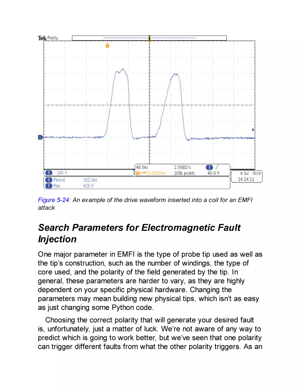 Search Parameters for Electromagnetic Fault Injection