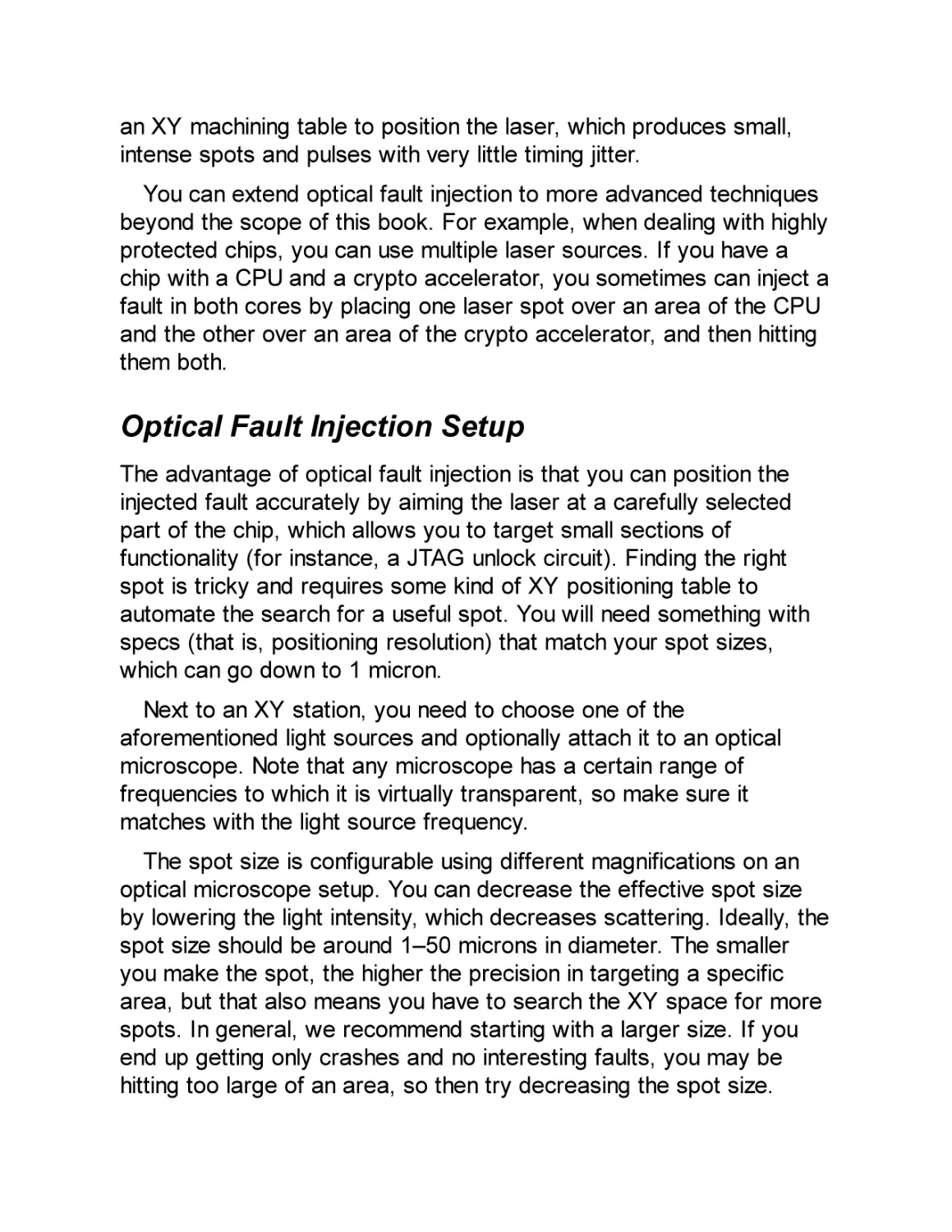 Optical Fault Injection Setup