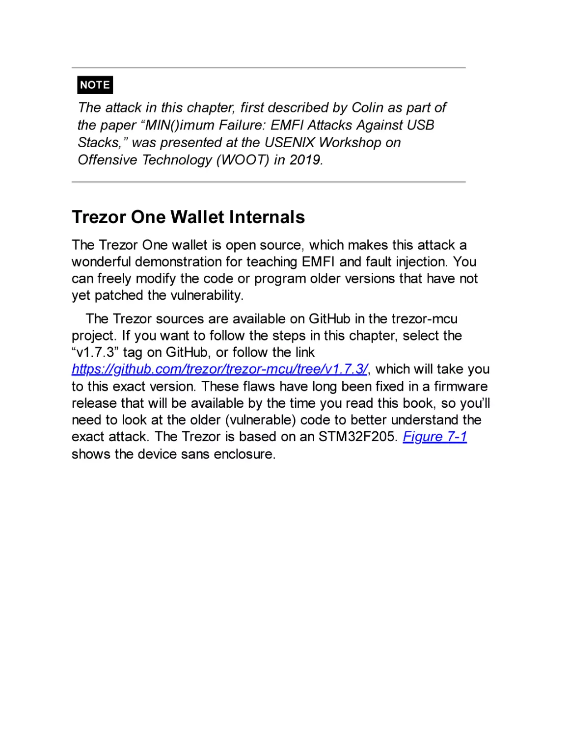 Trezor One Wallet Internals