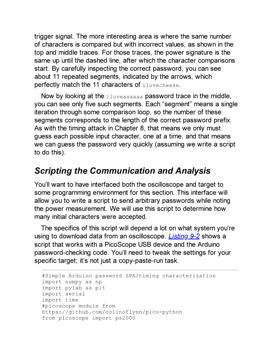 Scripting the Communication and Analysis