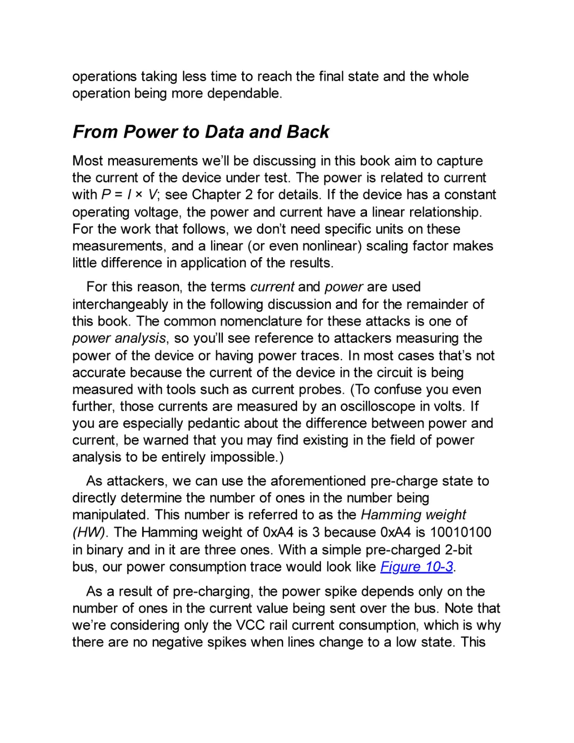 From Power to Data and Back