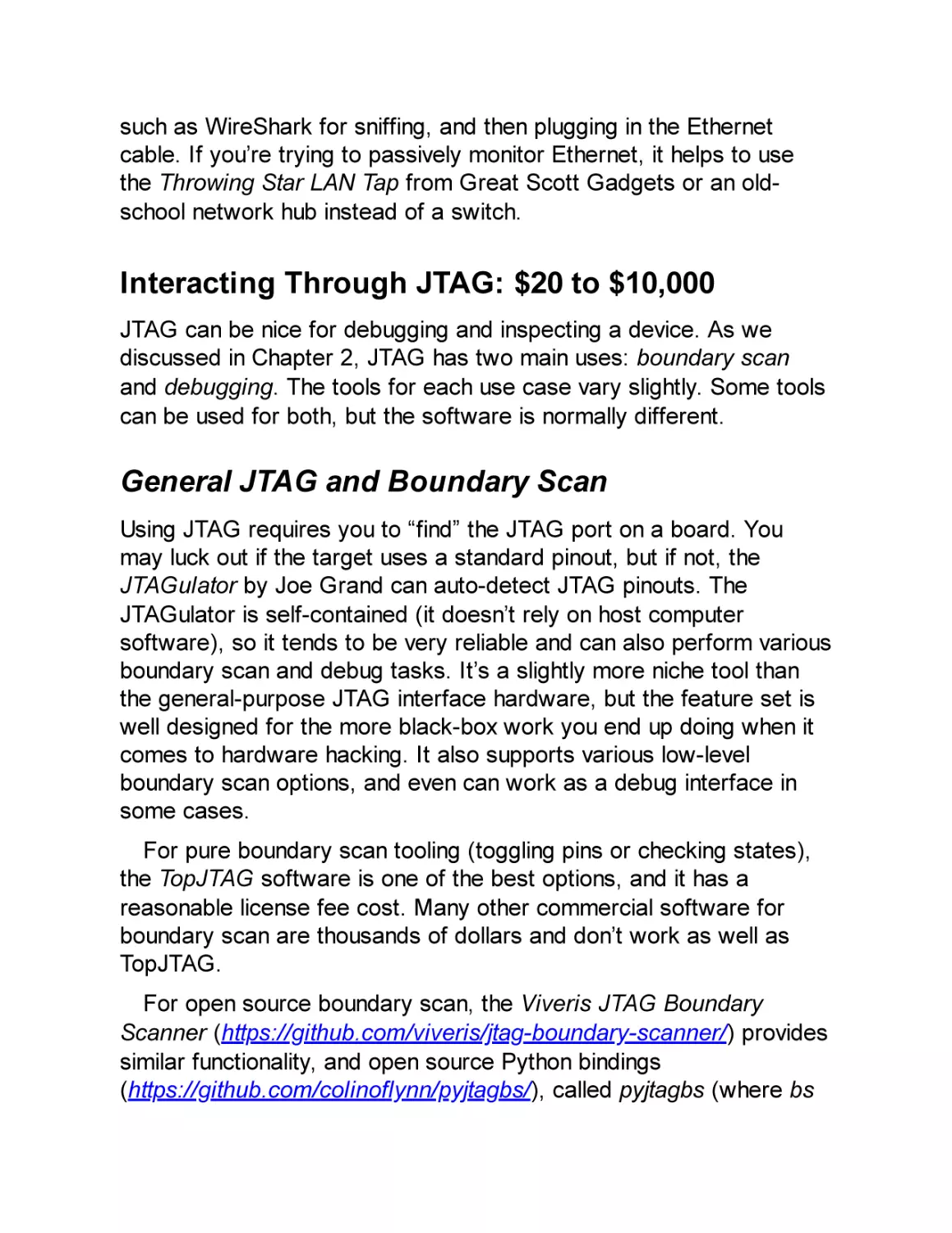 Interacting Through JTAG
General JTAG and Boundary Scan