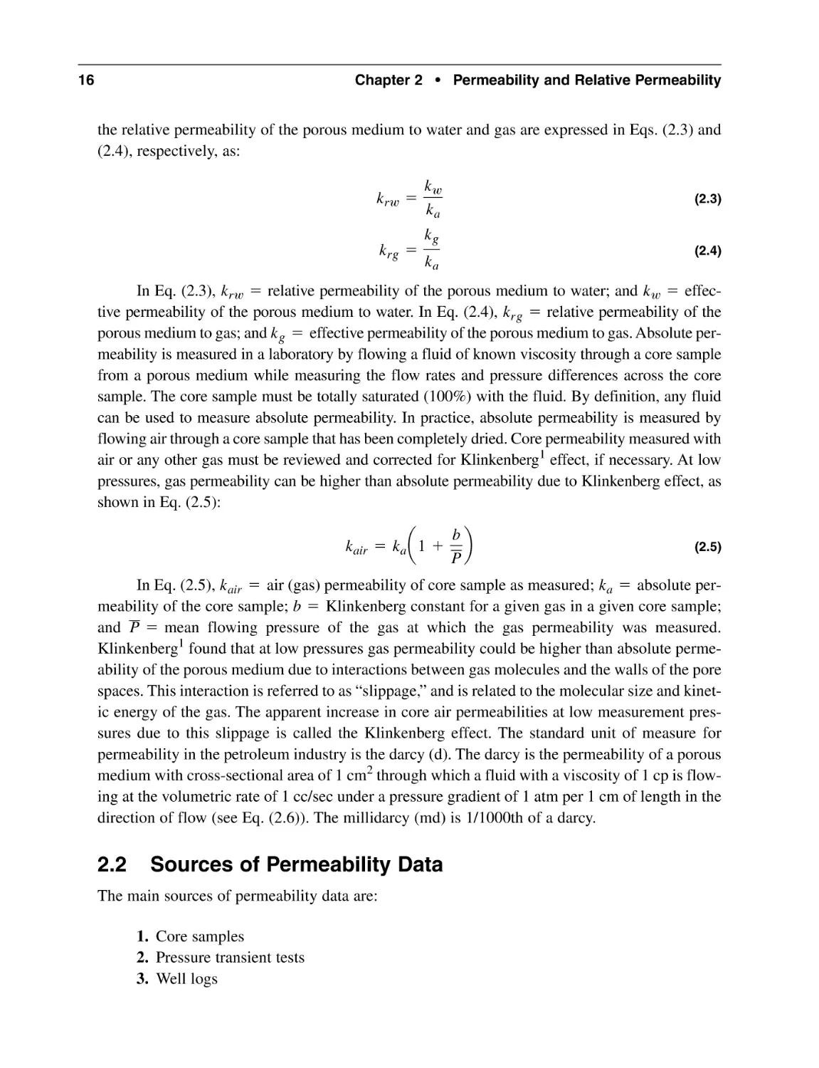 2.2 Sources of Permeability Data
