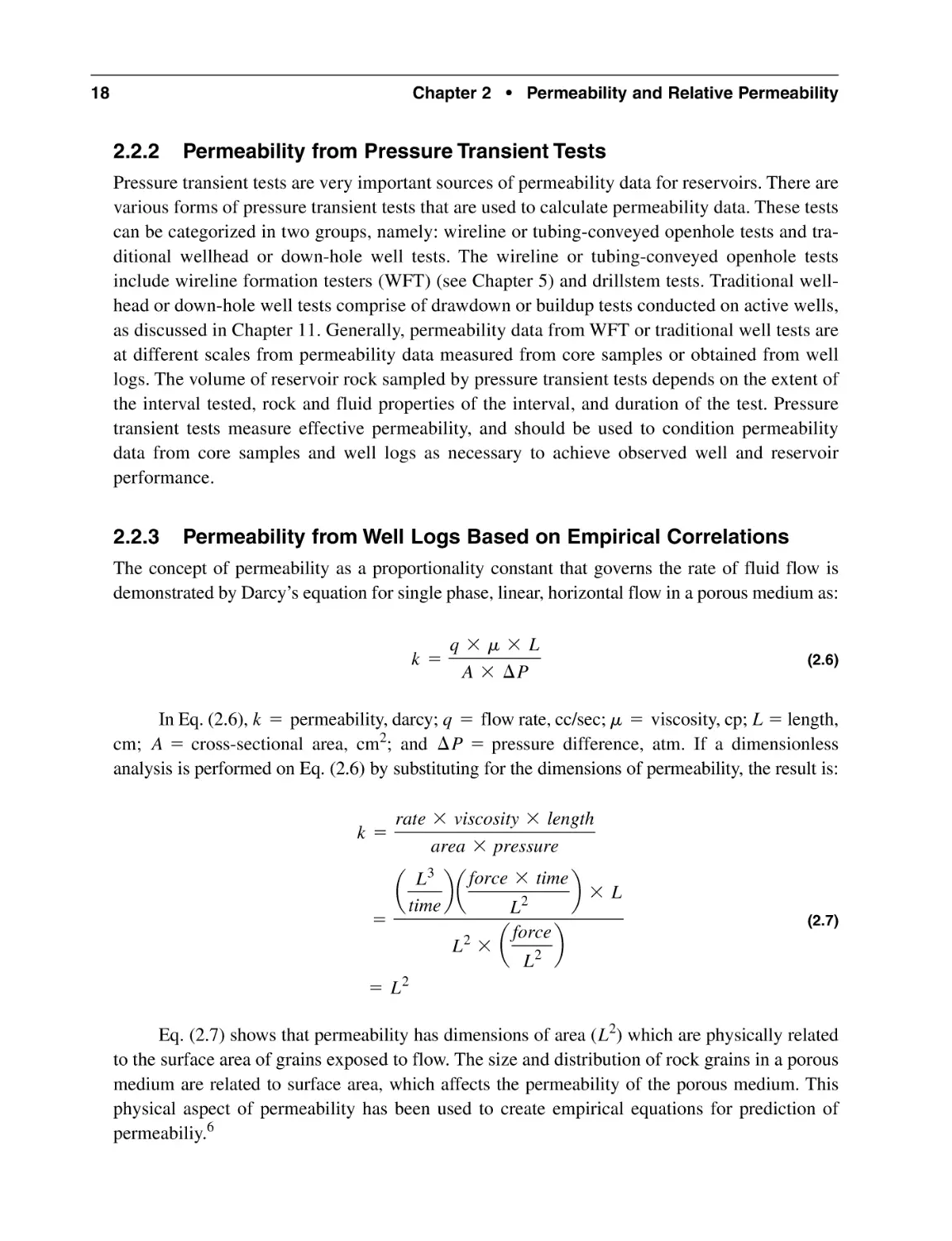 2.2.2 Permeability from Pressure Transient Tests
2.2.3 Permeability from Well Logs Based on Empirical Correlations