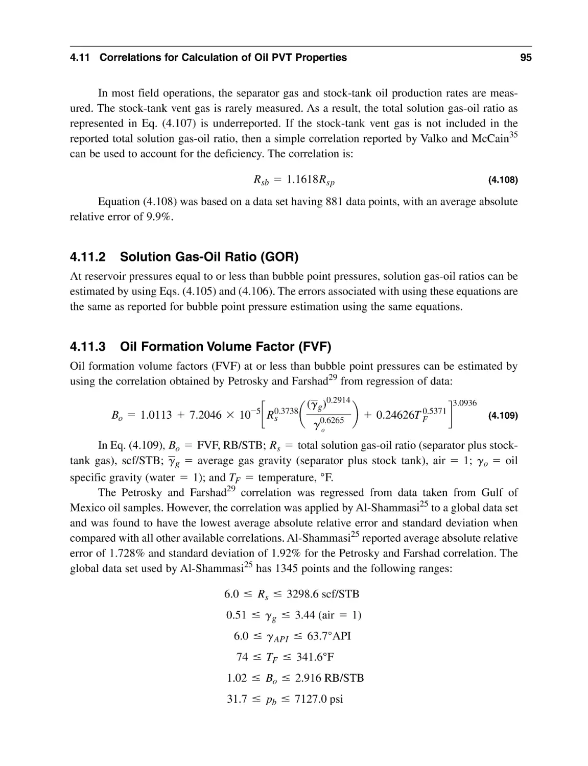 4.11.2 Solution Gas-Oil Ratio (GOR)
4.11.3 Oil Formation Volume Factor (FVF)