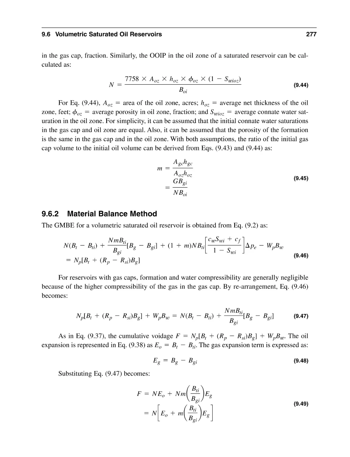 9.6.2 Material Balance Method