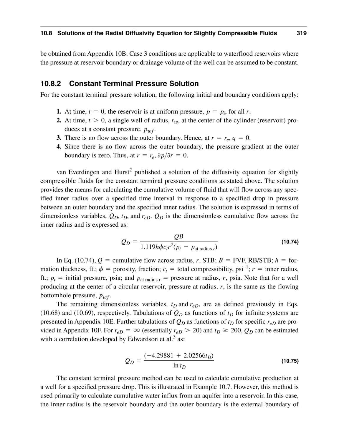 10.8.2 Constant Terminal Pressure Solution