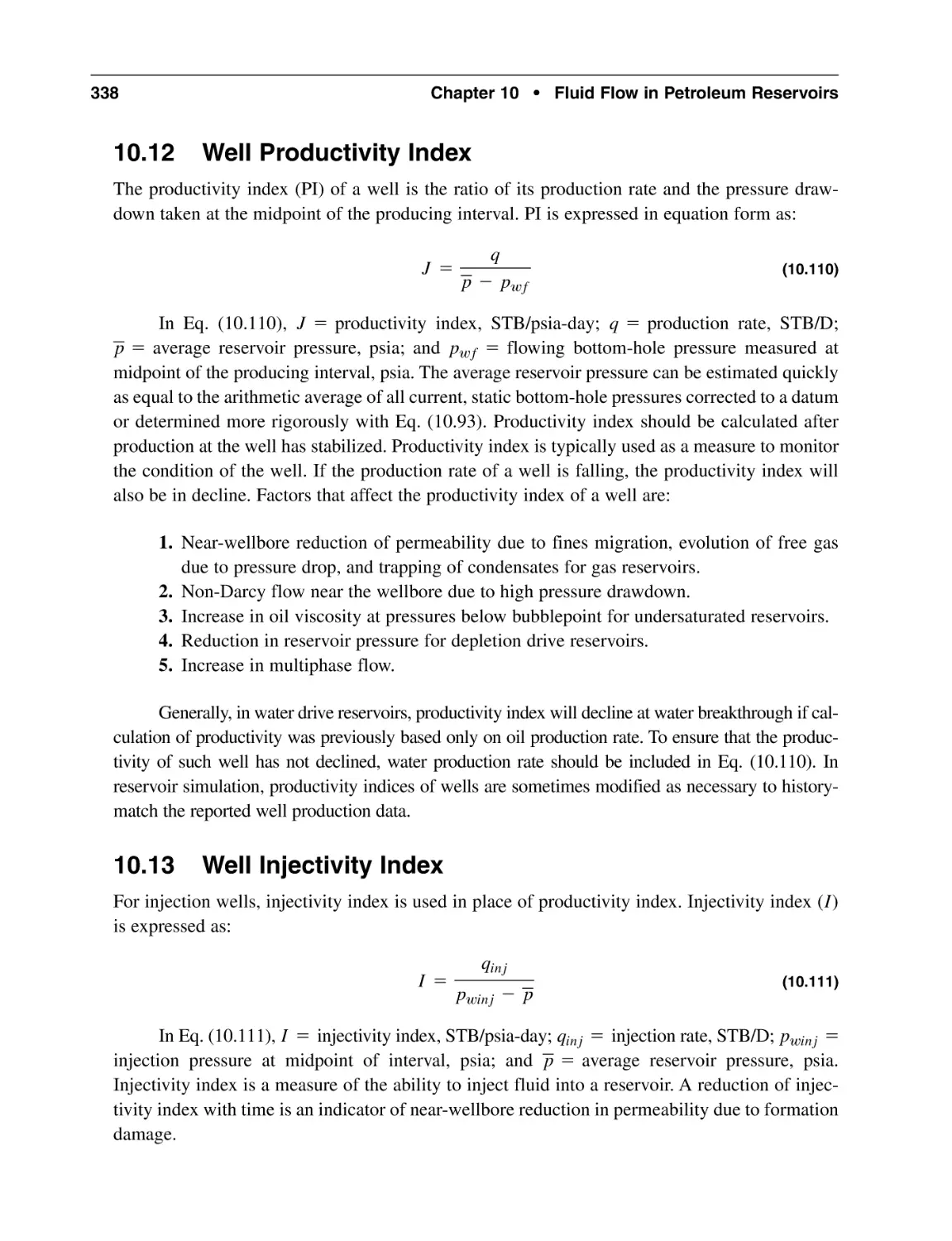 10.12 Well Productivity Index
10.13 Well Injectivity Index