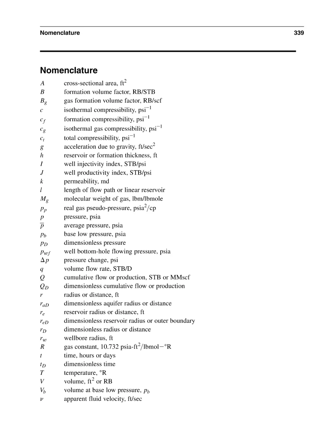 Nomenclature