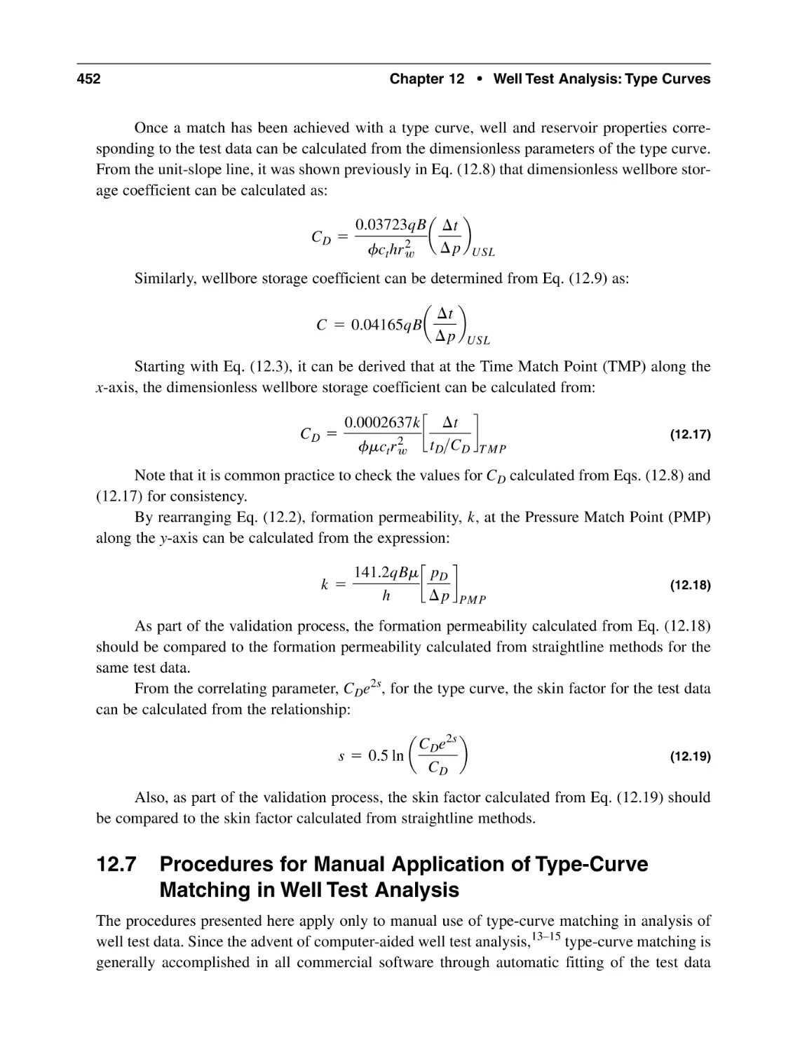 12.7 Procedures for Manual Application of Type-Curve Matching in Well Test Analysis