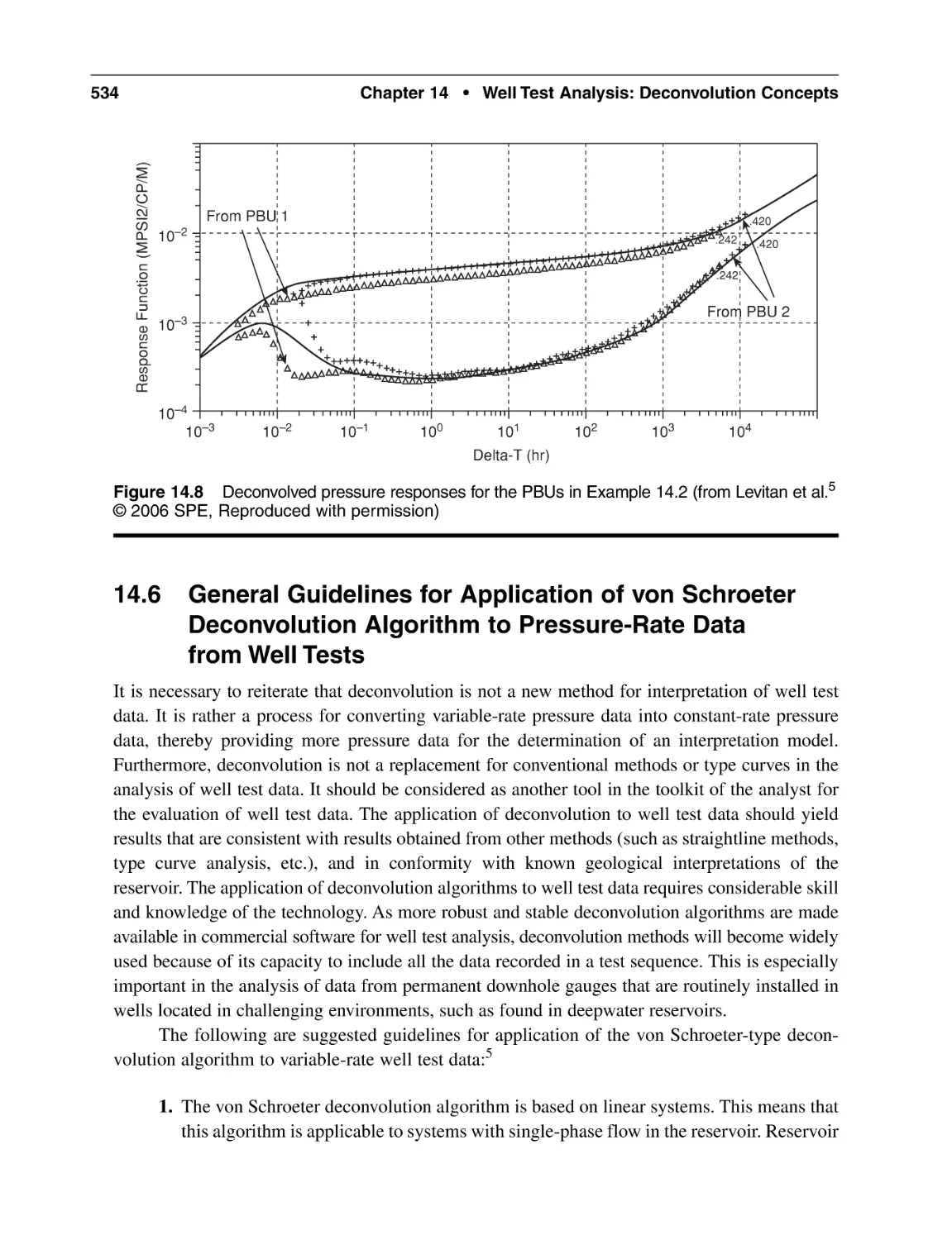 14.6 General Guidelines for Application of von Schroeter Deconvolution Algorithm to Pressure-Rate Datafrom Well Tests