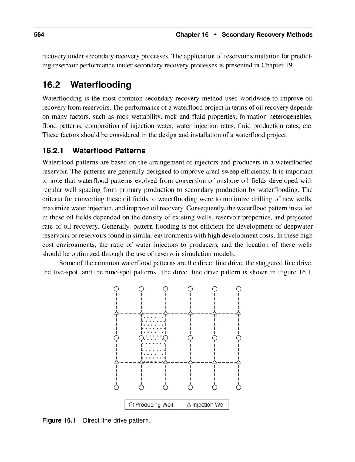 16.2 Waterflooding
16.2.1 Waterflood Patterns