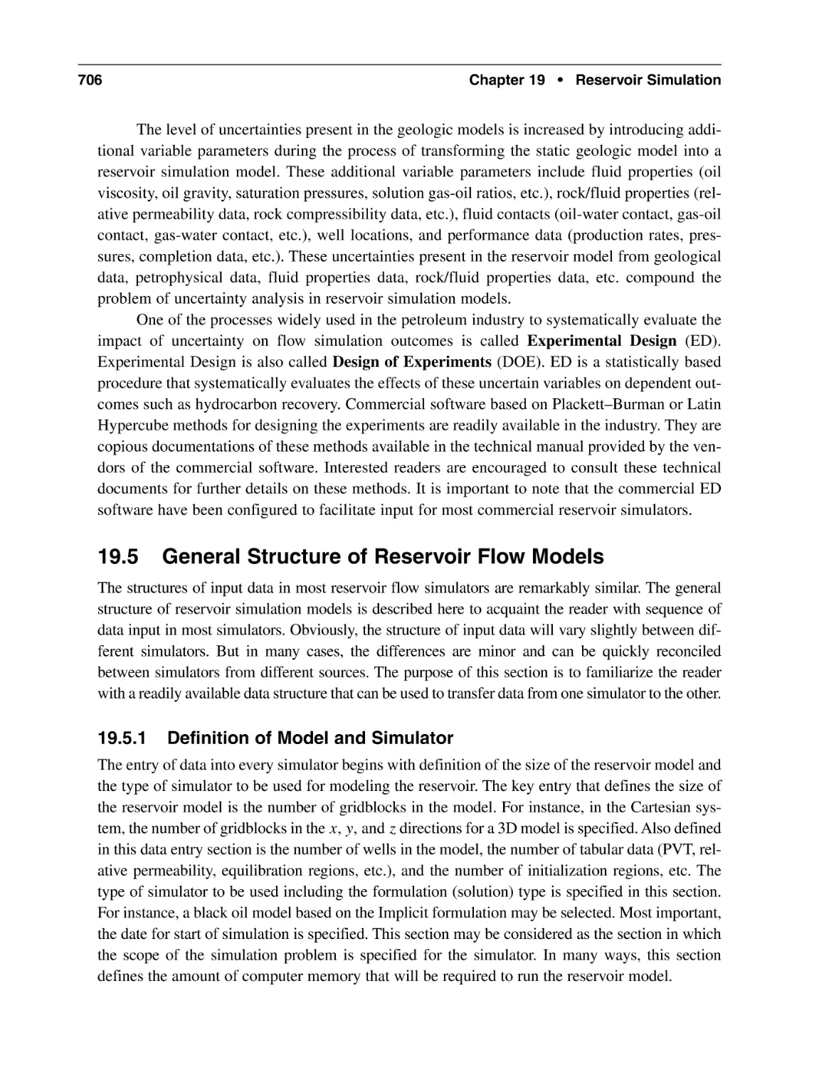 19.5 General Structure of Flow Reservoir Models
19.5.1 Definition of Model and Simulator