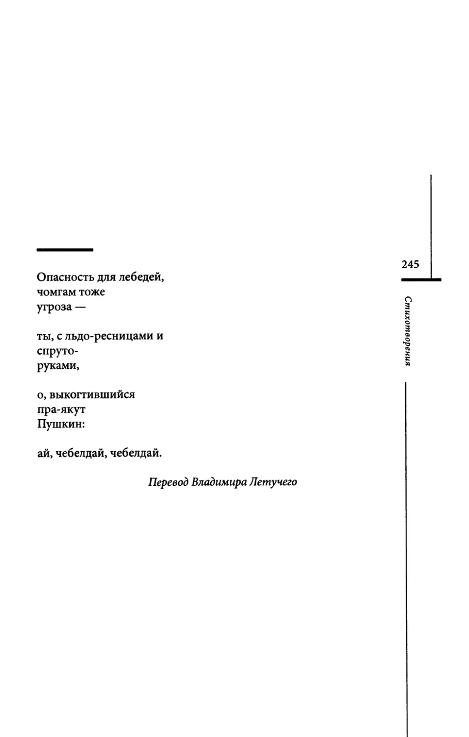 “Schwanengefahr...” / “Опасность для лебедей...” Пер. В. Летучего