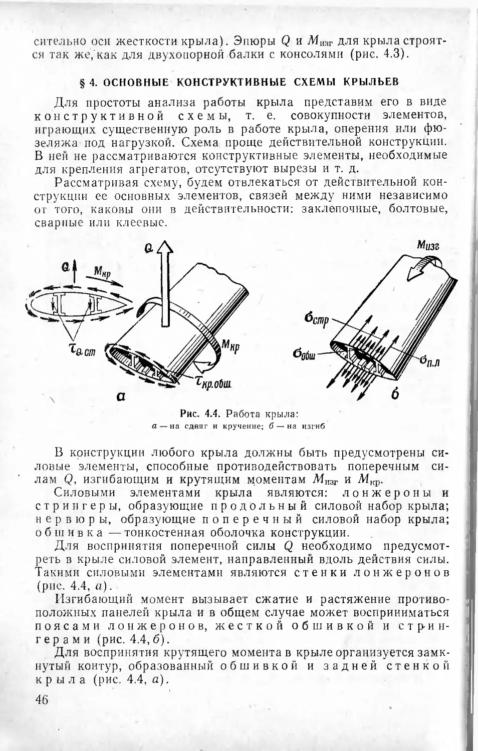 § 4. Основные конструктивные схемы крыльев